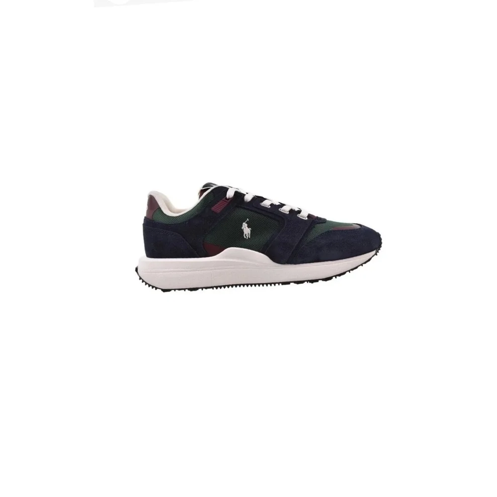 POLO RALPH LAUREN NEW 10.5 Train‎ 89 Sneakers Navy Green Suede Mesh Colorblock